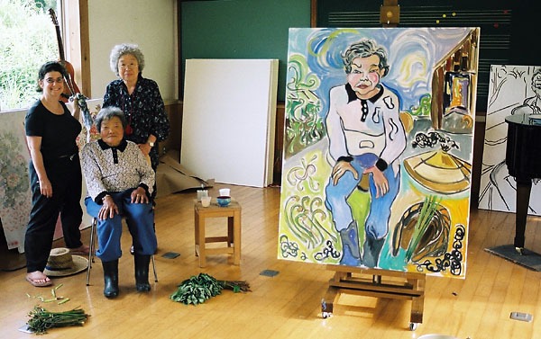 Painting of Harui with her and Vivian