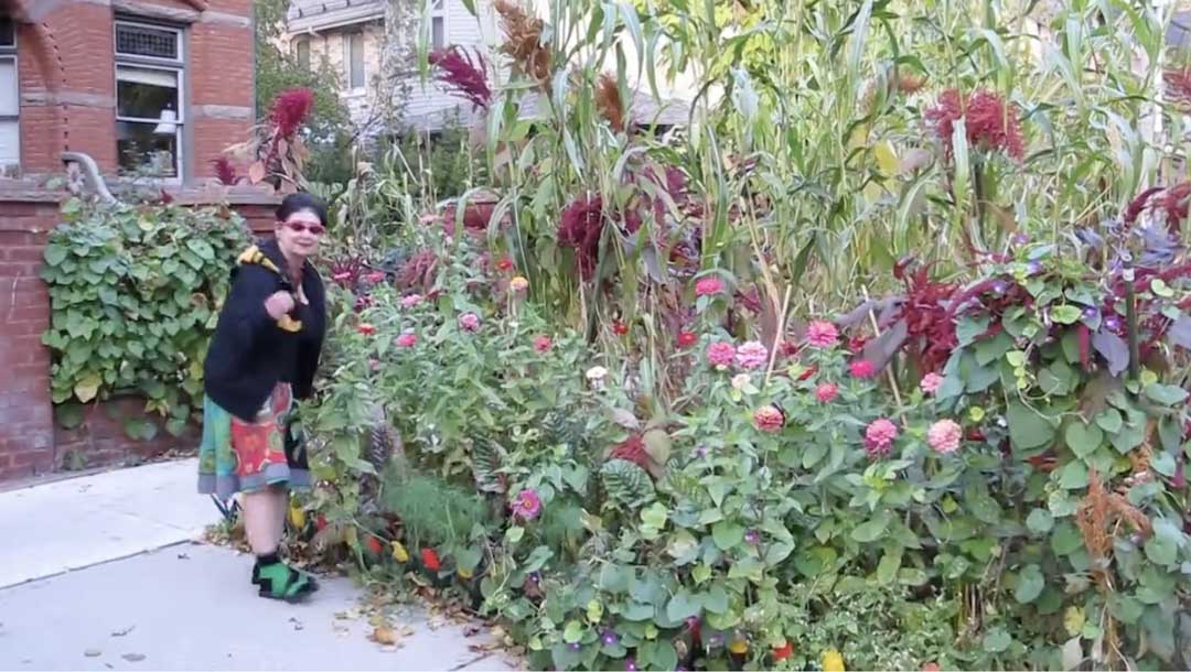 Vivian in front garden