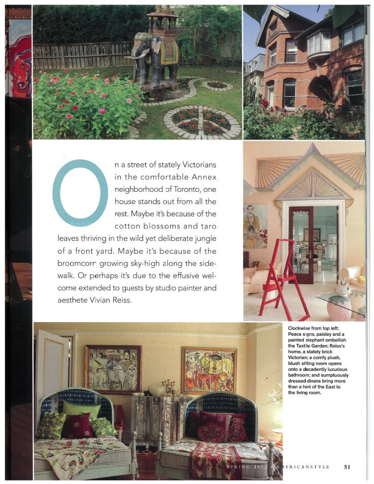 Magazine layout with garden and interior