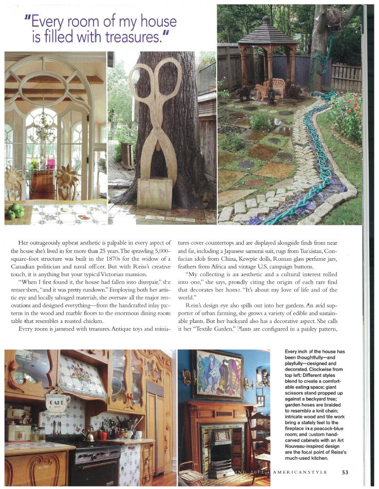 Magazine layout with garden and interior