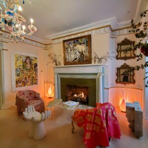 Living room with fireplace