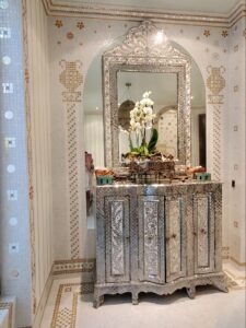 Elaborate silver sink