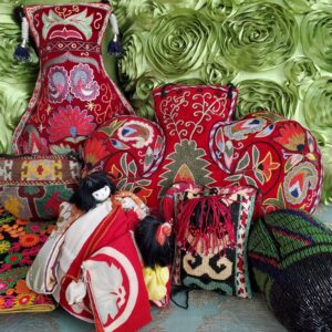Colorful red pillows