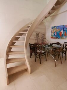 Stairs with table under