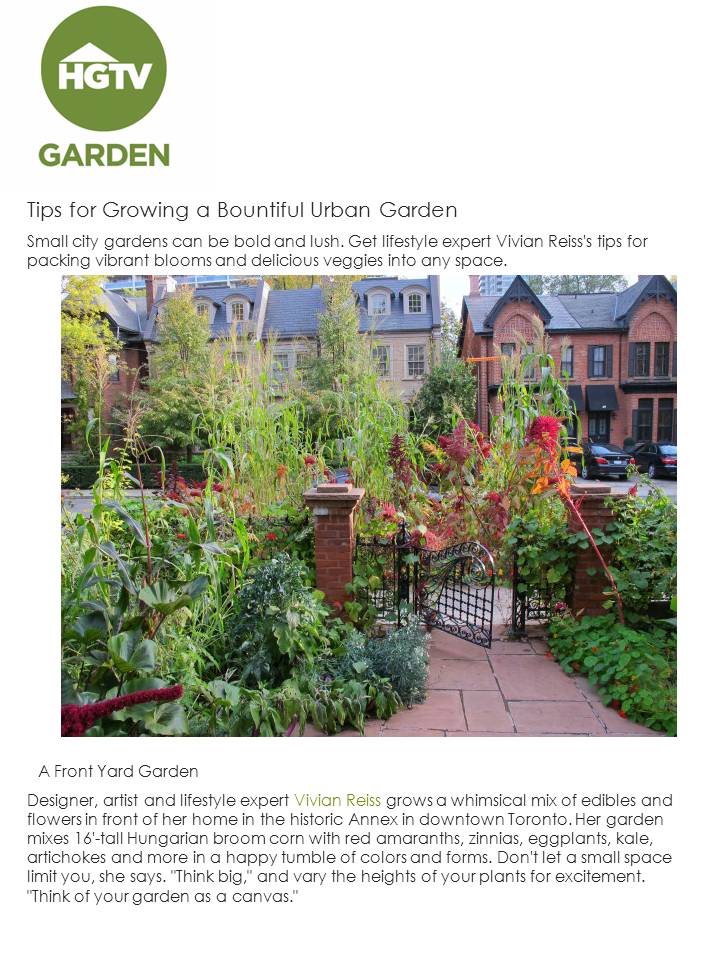 Web page screenshot of garden