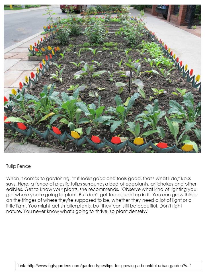 Web page screenshot of garden
