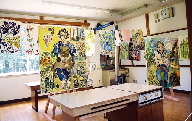 Satoyama Storehouse paintings in classroom