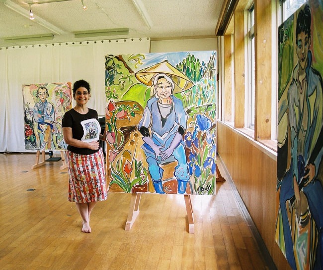 Vivian with painting