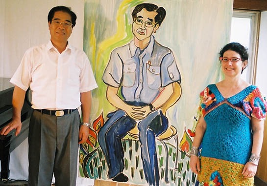 Seiji and Reiss with painting